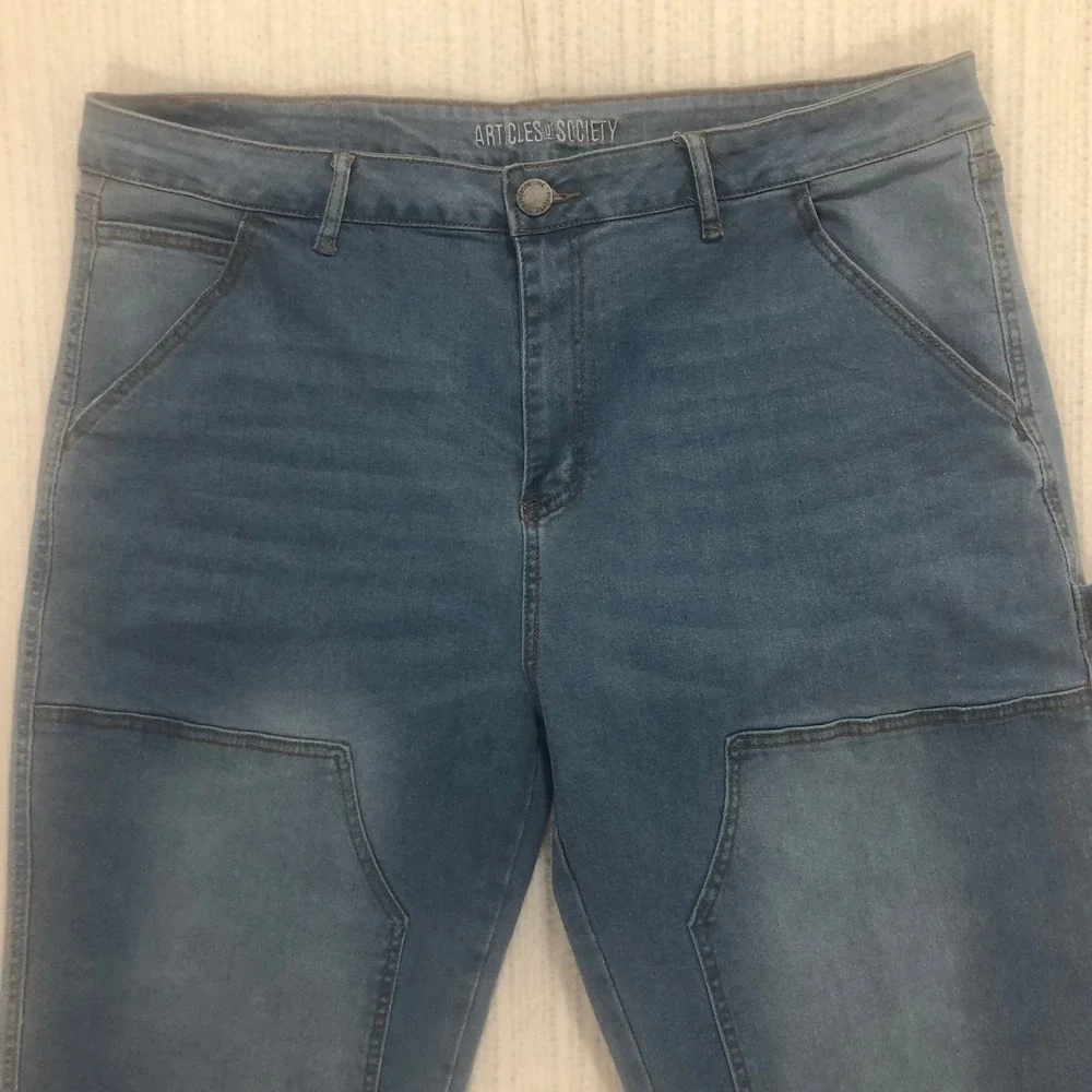 Articles Society Carpenter‎ Jeans Double Knee Denim Blue Workwear Pants 36W 30L